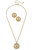 Lizette Bee Medallion Earring and Necklace Set - Gold