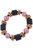 Lorelei Pink & White Chinoiserie & Painted Wood Stretch Bracelet - Navy