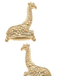 Lou Giraffe Stud Earrings - Worn Gold