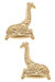 Lou Giraffe Stud Earrings - Worn Gold