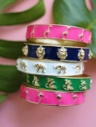 Louise Enamel Lion Head Hinge Bangle