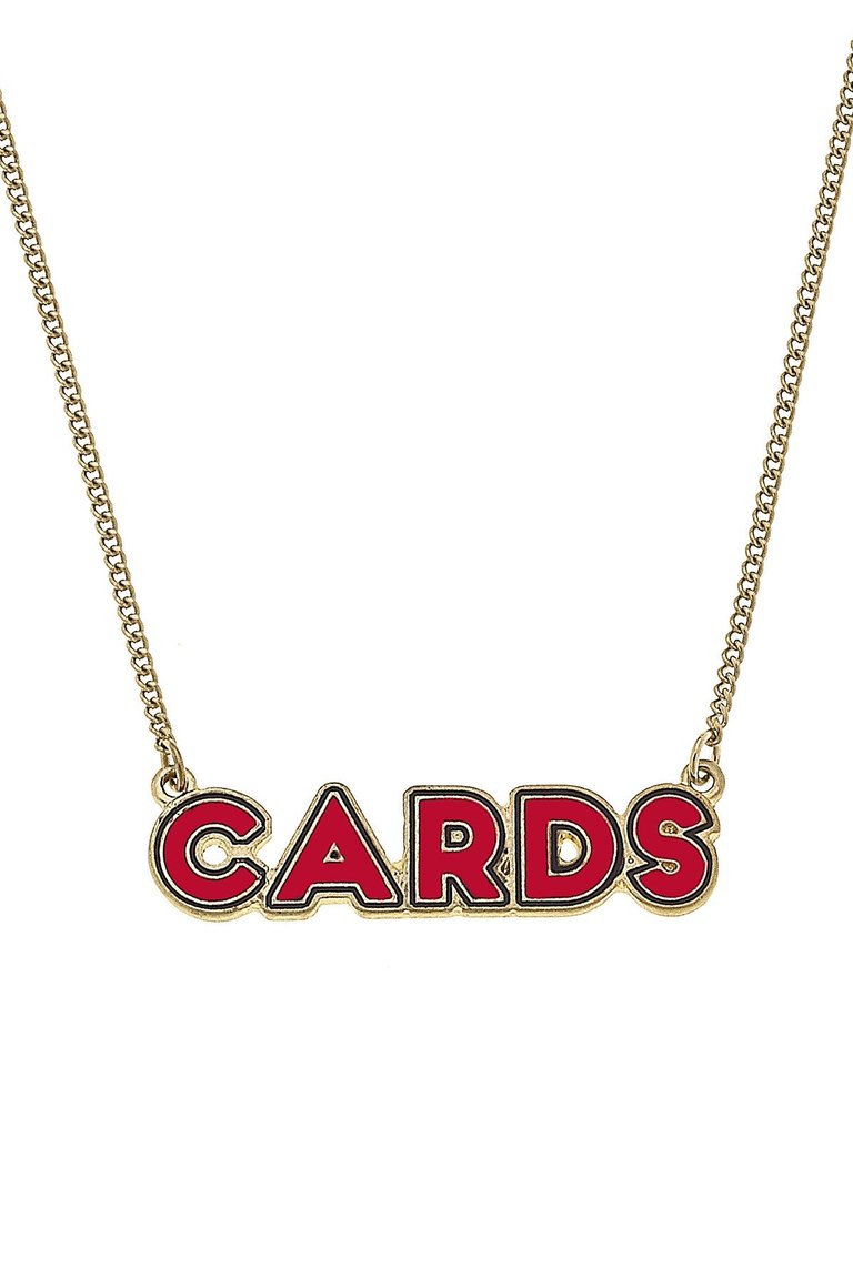 Louisville Cardinals Outline Enamel Necklace In Red - Red