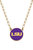 LSU Tigers Enamel Disc Pendant Necklace - Purple