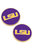 LSU Tigers Enamel Disc Stud Earrings - Purple