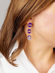 LSU Tigers Triple Drop Enamel Earrings