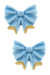 Lucy Porcelain Bow Stud Earrings - Blue - Blue