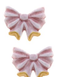Lucy Porcelain Bow Stud Earrings In Pink - Pink
