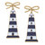 Luna Enamel Lighthouse Earrings in Navy & White - Navy/White