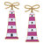 Luna Enamel Lighthouse Earrings In Pink And Navy - Pink/Navy