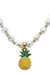 Madeleine Pearl & Pineapple Children's Necklace In Yellow - Yellow