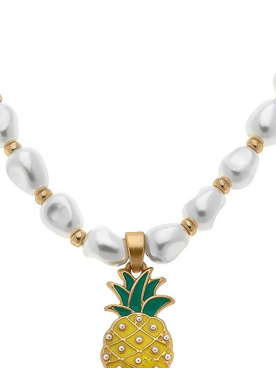 Canvas Style Madeleine Pearl & Pineapple Children's Necklace In Yellow product
