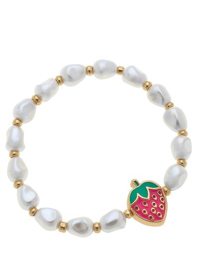 Canvas Style Madeleine Pearl & Strawberry Children's Bracelet In Fuchsia product