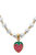 Madeleine Pearl & Strawberry Children's Necklace In Fuchsia - Fuchsia