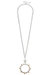 Melanie Long Studded Metal Circle Necklace In Two-Tone - Two Tone