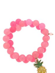 Melody Pineapple Beaded Children's Bracelet - Fuchsia & Pink