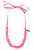 Melody Pineapple Charm Beaded Ribbon Children's Necklace - Fuchsia & Pink