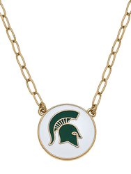 Michigan State Spartans Enamel Disc Pendant Necklace
