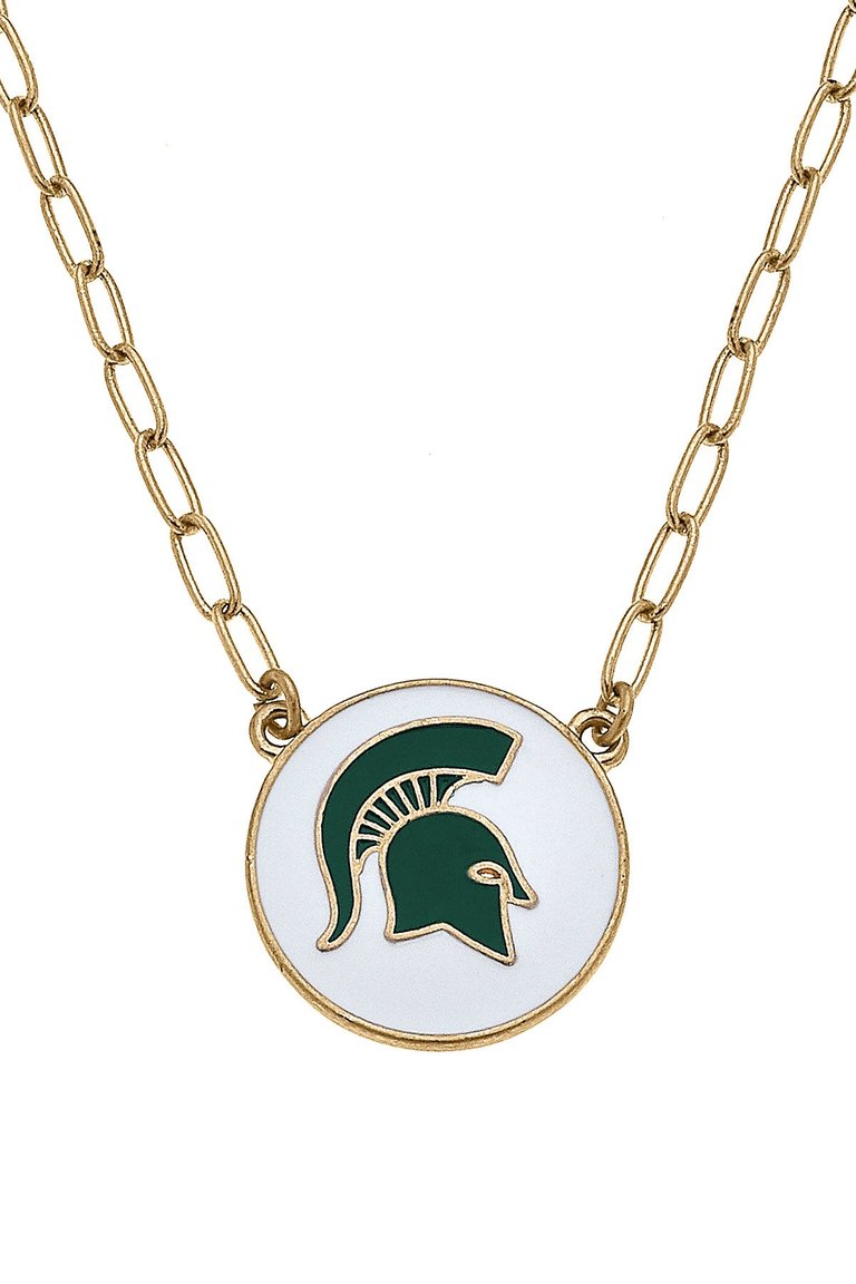 Michigan State Spartans Enamel Disc Pendant Necklace