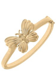 Millie Butterfly Hinge Bangle - Worn Gold
