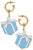 Millie Enamel Present Drop Earrings - Blue/White - Blue/White