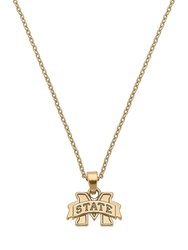 Mississippi State Bulldogs 24K Gold Plated Pendant Necklace - Gold