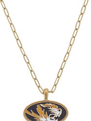 Missouri Tigers Enamel Pendant Necklace - Black & Gold