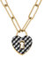 Monclér Gingham Heart Padlock Necklace - Black - Black