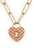 Monclér Gingham Heart Padlock Necklace - Orange