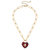 Monclér Tartan Heart Padlock Necklace - Red