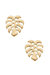 Monstera Leaf Stud Earrings in Worn Gold - Worn Gold