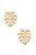 Monstera Leaf Stud Earrings in Worn Gold - Worn Gold