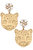 Mya Pearl & Pavé Cluster Jaguar Drop Earrings - Worn Gold