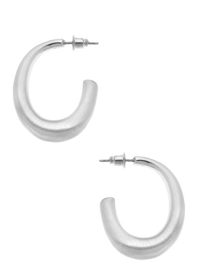 Canvas Style Naomi Hoop Earrings in Satin Silver product