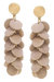 Naya Wood Disc Cluster Statement Earrings - Worn Gold