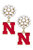 Nebraska Cornhuskers Pearl Cluster Enamel Drop Earrings - Red