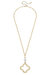 Nicole Pearl & Greek Keys Clover Pendant Necklace
