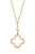Nicole Pearl & Greek Keys Clover Pendant Necklace - Worn Gold