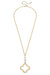 Nicole Pearl & Greek Keys Clover Pendant Necklace