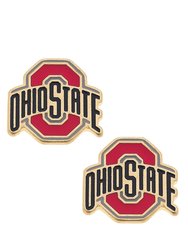 Ohio State Buckeyes Enamel Stud Earrings In Scarlet/Black - Scarlet
