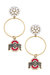 Ohio State Buckeyes Pearl Cluster Enamel Hoop Earrings In Scarlet - Scarlet