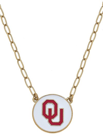 Canvas Style Oklahoma Sooners Enamel Disc Pendant Necklace product