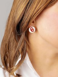 Oklahoma Sooners Enamel Disc Stud Earrings