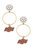 Oklahoma State Cowboys Pearl Cluster Enamel Hoop Earrings - Orange & Black