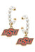 Oklahoma State Cowboys Pearl Hoop Enamel Drop Earrings - Orange & Black