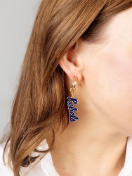 Ole Miss Rebels Enamel Drop Hoop Earrings