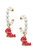 Ole Miss Rebels Pearl Hoop Enamel Drop Earrings - Red