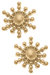 Olivia Sunburst Stud Earrings in Worn Gold - Gold