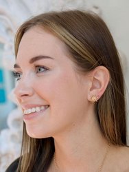Olivia Sunburst Stud Earrings in Worn Gold