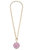 Ophelia Pink Chinoiserie Pendant T-Bar Necklace