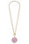 Ophelia Pink Chinoiserie Pendant T-Bar Necklace
